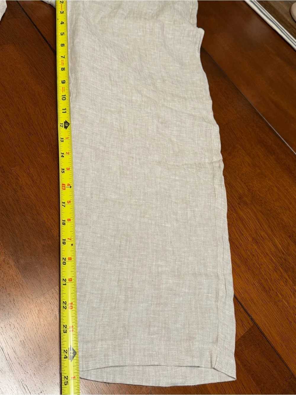 Quince 100% European Linen Cropped Pants Flax Medium Lagenlook Coastal Casual